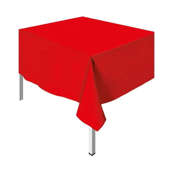 Mantel Unicolor Plastico Rectangular Rojo