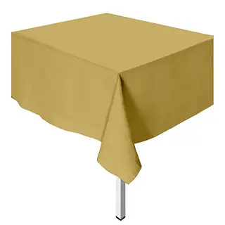 Mantel Unicolor Plastico Rectangular Dorado Oro