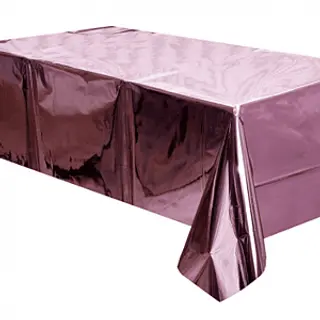 Mantel De Fiesta Metalizado Rosado
