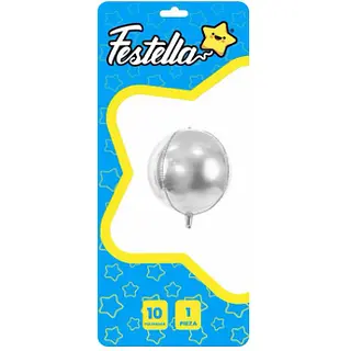 Globo Redondo Plateado 10''