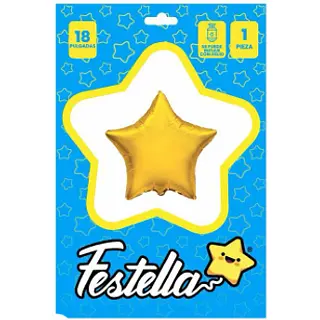 Globo Estrella Dorado Carton 18''