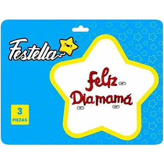 Globo Feliz Dia Mamá Cursivo Rojo