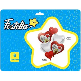 Kit Globo Corazon Feliz Dia X6