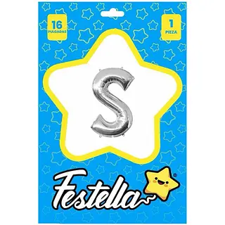 Globo Letra S Plateada 16''