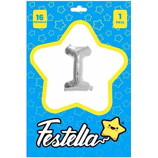 Globo Letra I Plateada 16''