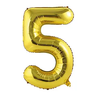 Globo Metalizado Numero 5 Dorado Mate