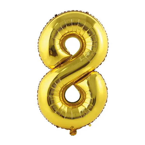 Globo Metalizado Numero 8 Dorado Mate