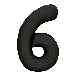 Globo Metalizado Numero 6 Negro Mate