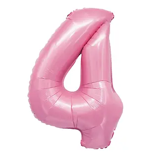 Globo Metalizado Numero 4 Rosado