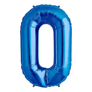 Globo Metalizado Numero 0 Azul