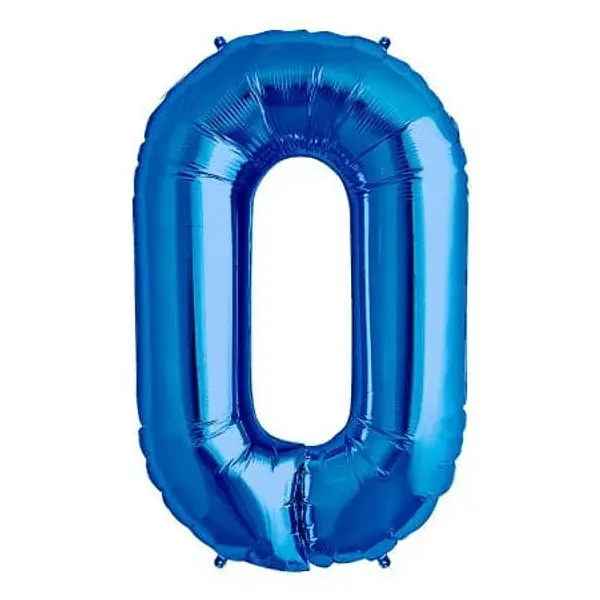 Globo Metalizado Numero 0 Azul