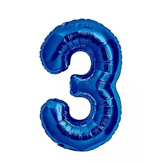 Globo Metalizado Numero 3 Azul