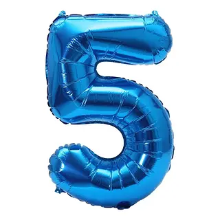 Globo Metalizado Numero 5 Azul
