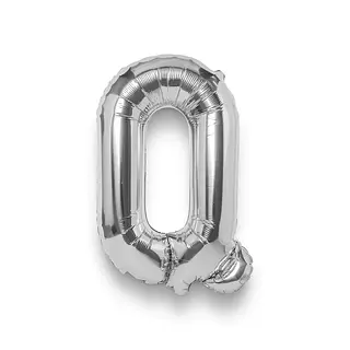 Globo Metalizado Letra Q Plateado