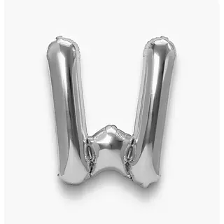 Globo Metalizado Letra W Plateado