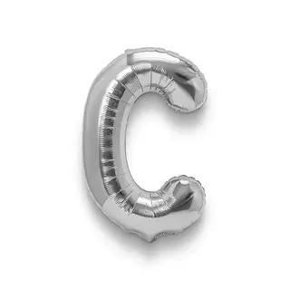 Globo Metalizado Letra C Plateado