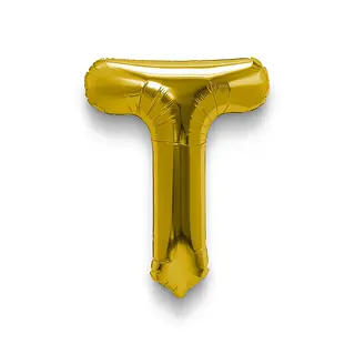 Globo Metalizado Letra T Dorado