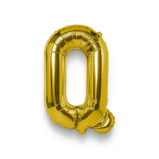 Globo Metalizado Letra Q Dorado
