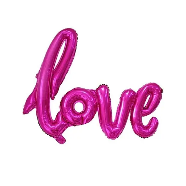 Globo Metalizado Love Fucsia