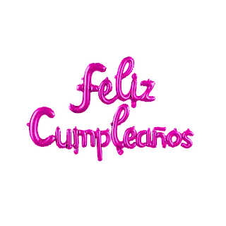 Globo Metalizado Feliz Cumpleaños Cursivo Fucsia