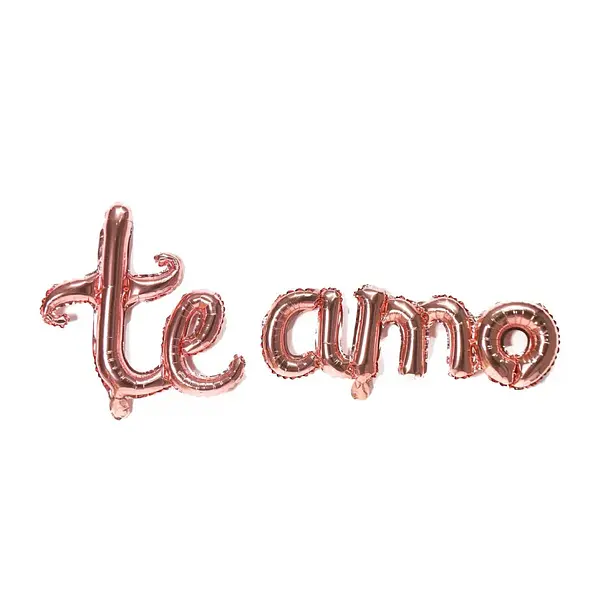 Globo Metalizado Te Amo Cursivo Oro Rosa