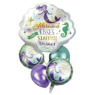 Bouquet De Globos Foil Concha De Sirena