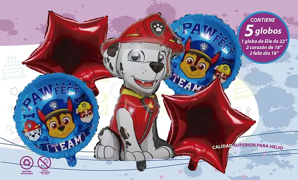 Bouquet De Globos Foil Paw Patrol