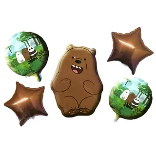 Bouquet De Globos Foil Osos Escandalosos Pardo