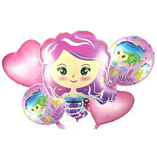 Bouquet De Globos Foil Sirena