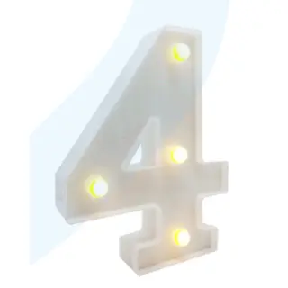 Lampara De Numero 4 16cm Luz Calida