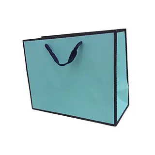 Bolsa De Regalo Azul Pastel Con Borde Negro