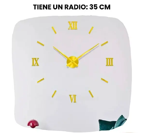 Reloj Adhesivo Para Pared De Numeros Romanos