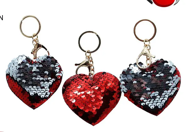 Llavero De Corazon Brillante De 8cm
