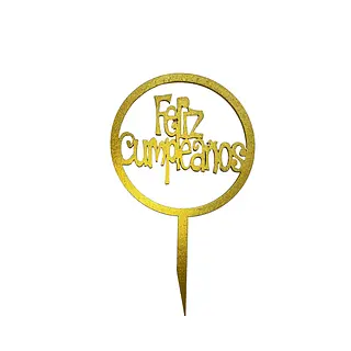 Topper Decorativo Feliz Cumpleaños Circular